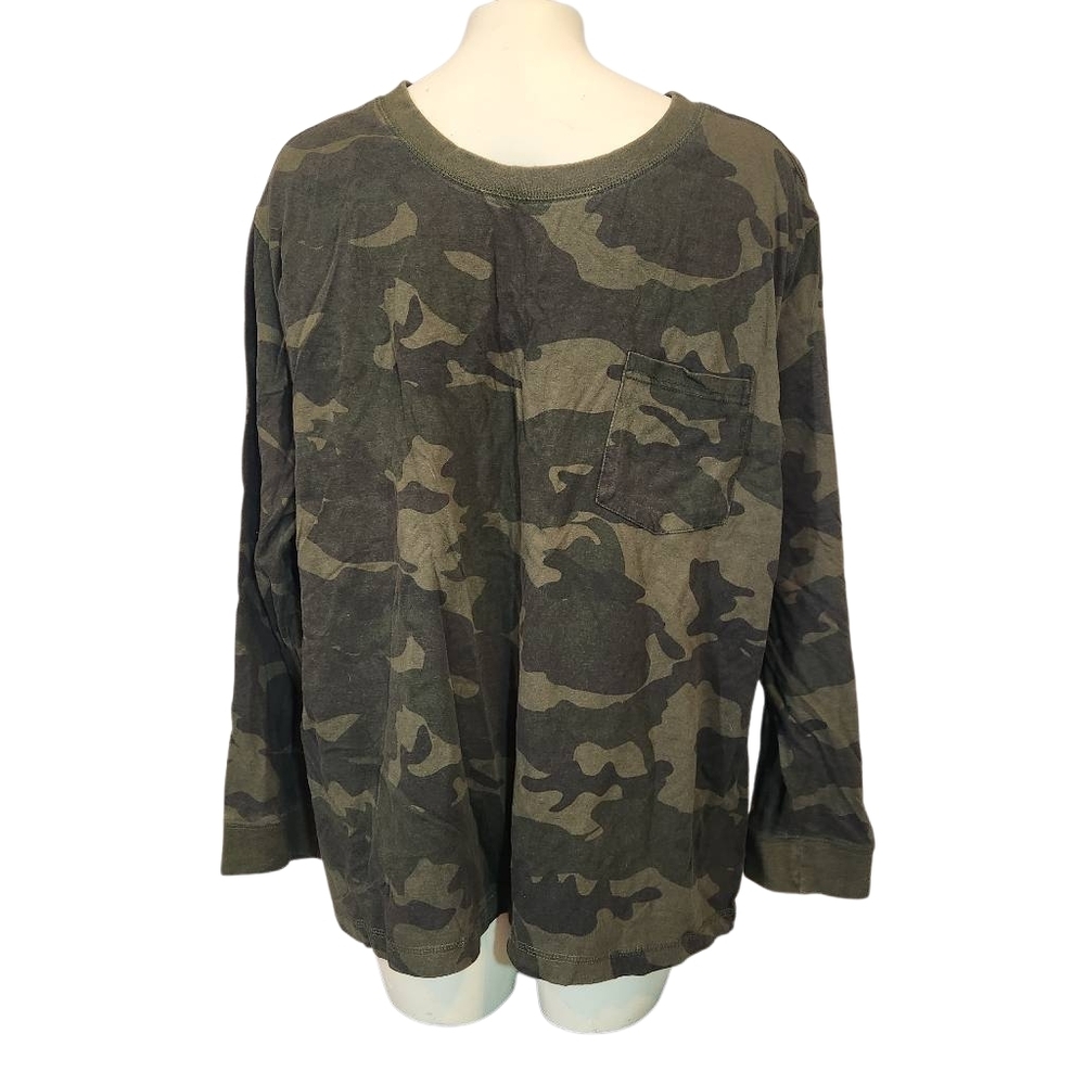 Open Trails‎ Camouflage Long Sleeve Pocket Tee Size 2XL